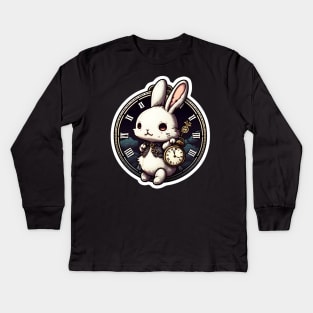 Kawaii White Rabbit II Kids Long Sleeve T-Shirt